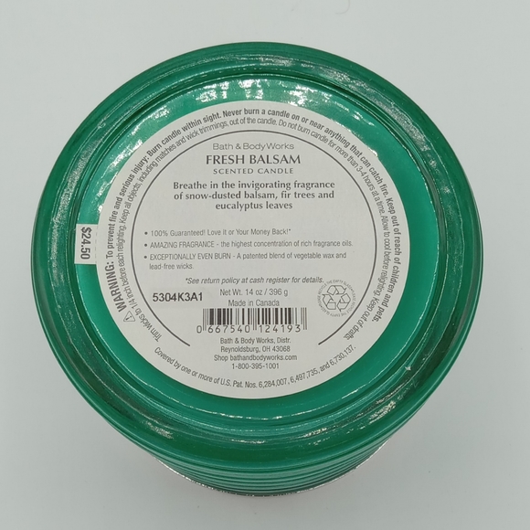 Bath and Body Works Spun Glass "Fresh Balsam" 3 Wick Candle - Picture 4 of 4